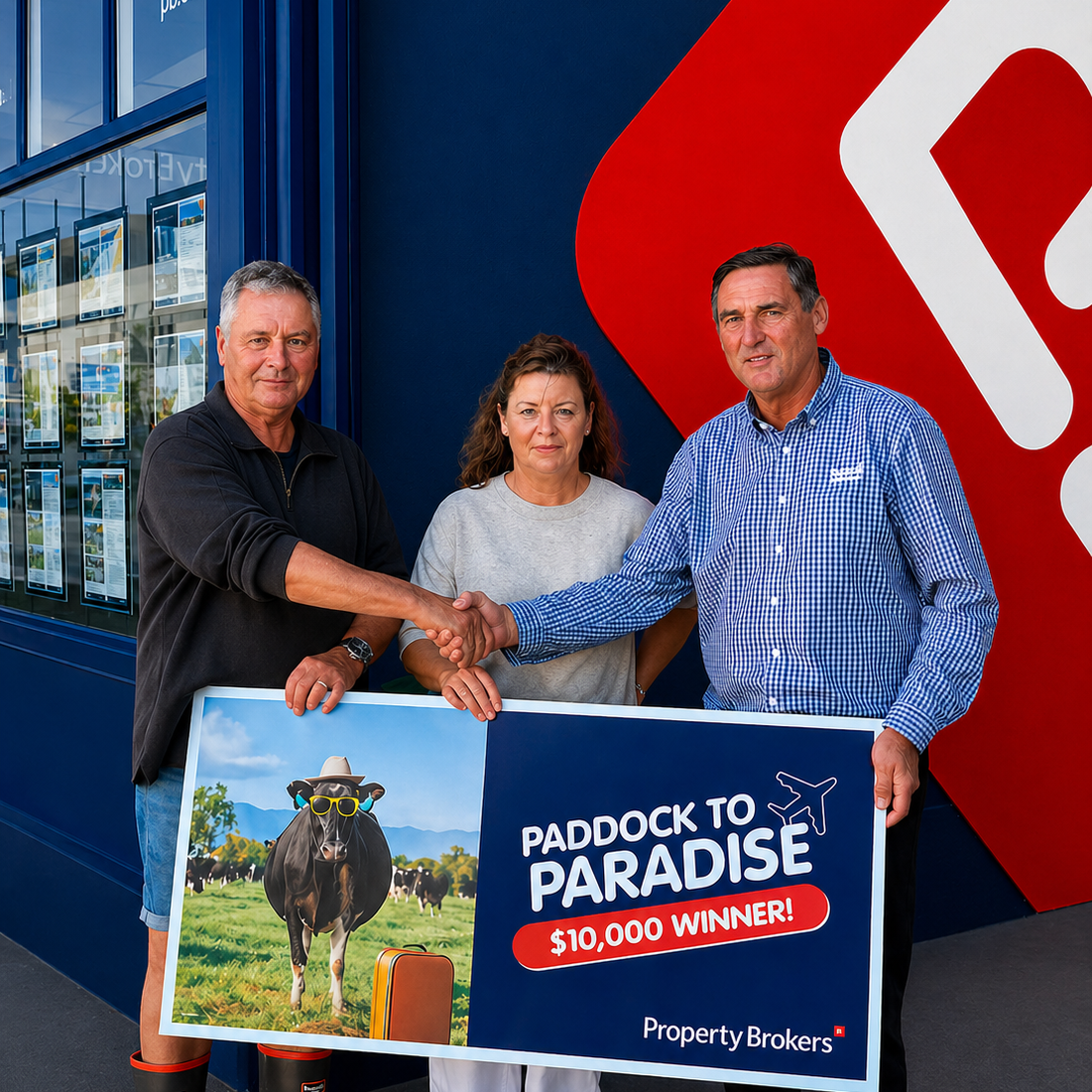 Mike Colthurst, Property Brokers Whangarei, with his Paddock to Paradise winners.&nbsp;