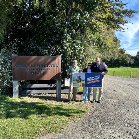 Paul Wheeler, Property Brokers Te Awamutu, with his Paddock to Paradise winners.&nbsp;