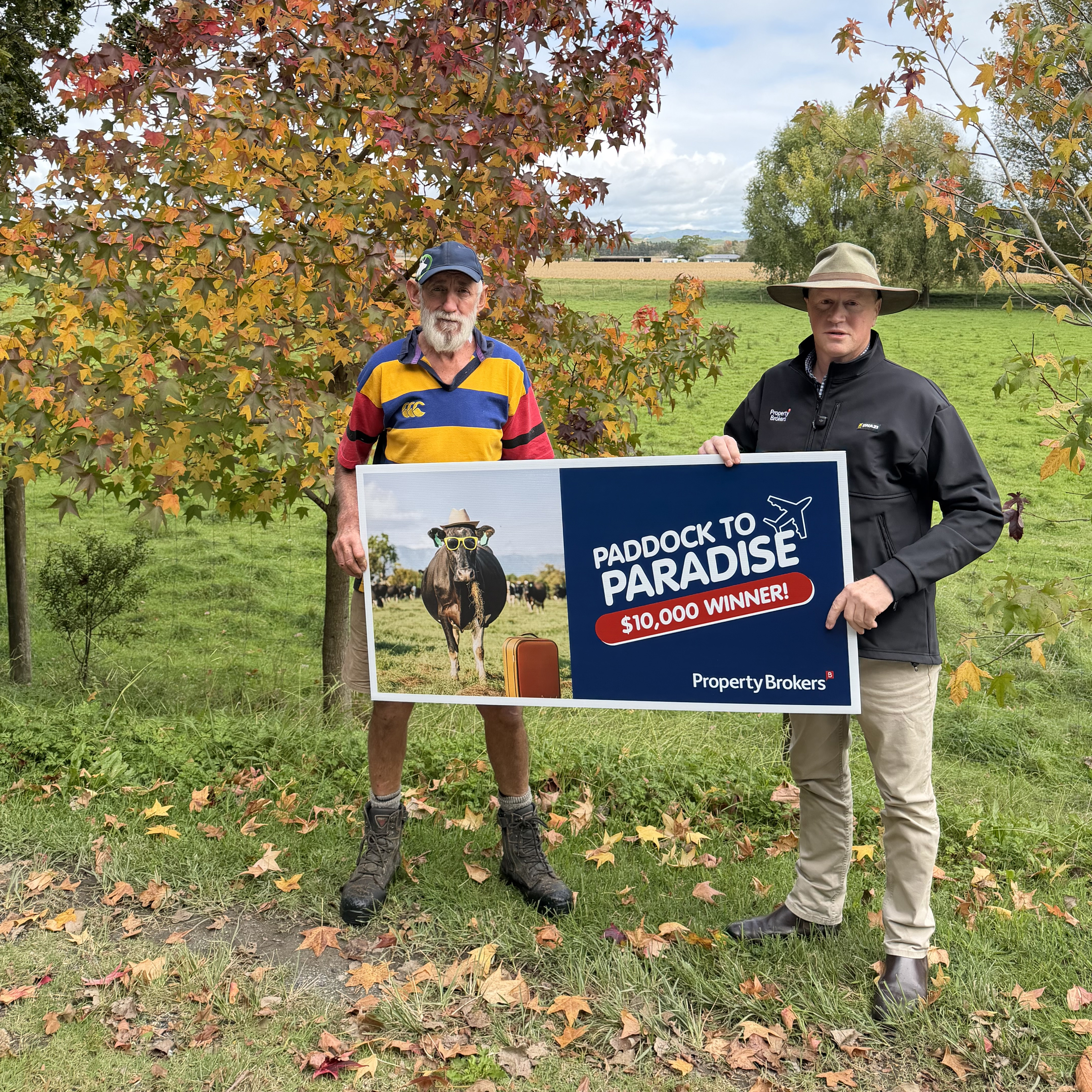 Tom Lane, Property Brokers Gisborne, with his Paddock to Paradise winner.